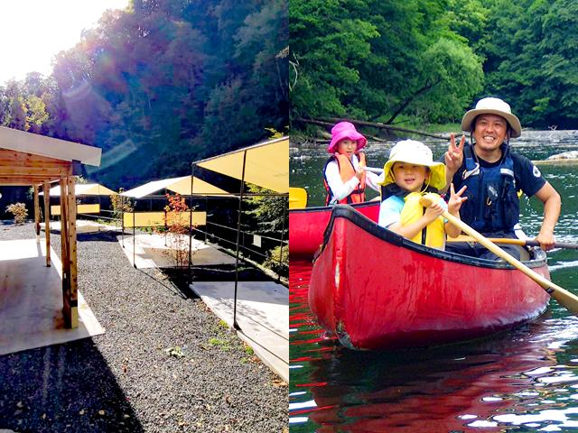 水上のアウトドア体験ならキャンプ+カヌープランがお勧めです!Riverside