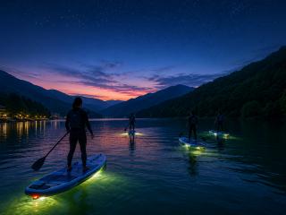 夕暮れから夜へ♪ 湖の上で過ごす、特別なSUP体験
