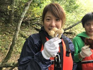 ホコリタケの幼菌、焼いて食べるのが定番！
他にも なめこ、むきたけ、まいたけ、釈迦シメジ、はないぐち、ちちたけなどが採れます。